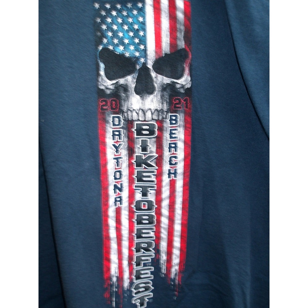 Daytona Beach Biketober Fest‎ 2021 T Shirt Men American Flag Graphic Tee/#1317